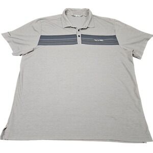 TravisMathew Polo Shirt XXL Gray Pima Cotton Blend Golf Preppy Resort Coastal